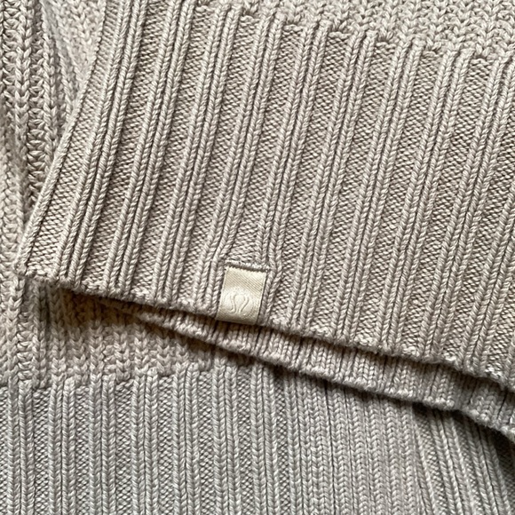 lululemon cotton knit textured wrap cardigan trench tan beige pima wool 6 small - Picture 10 of 11
